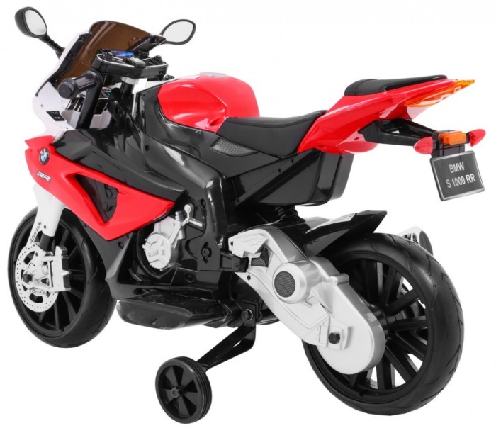 Motor na akumulator BMW S1000 RR dla dzieci Czerwony + Kółeczka pomocnicze + Nóżka podpórka-5 7626 