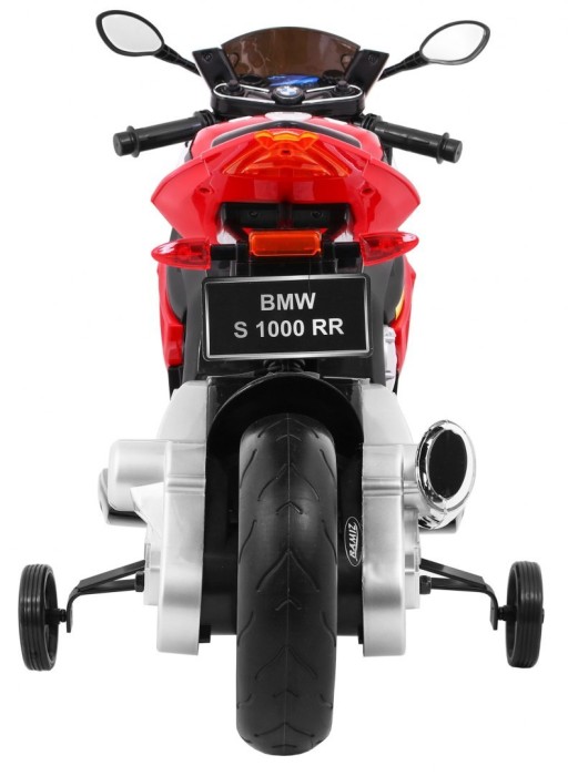 Motor na akumulator BMW S1000 RR dla dzieci Czerwony + Kółeczka pomocnicze + Nóżka podpórka-7 7626 