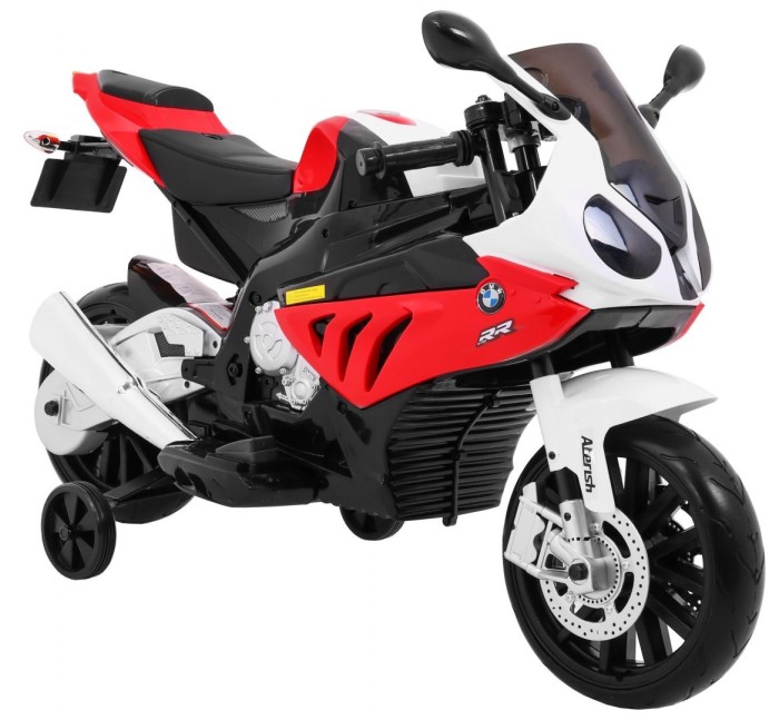 Motor na akumulator BMW S1000 RR dla dzieci Czerwony + Kółeczka pomocnicze + Nóżka podpórka-10 7626 