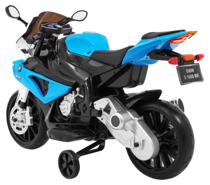 Motor na akumulator BMW S1000 RR dla dzieci Niebieski + Kółeczka pomocnicze + Nóżka podpórka-5 7627 