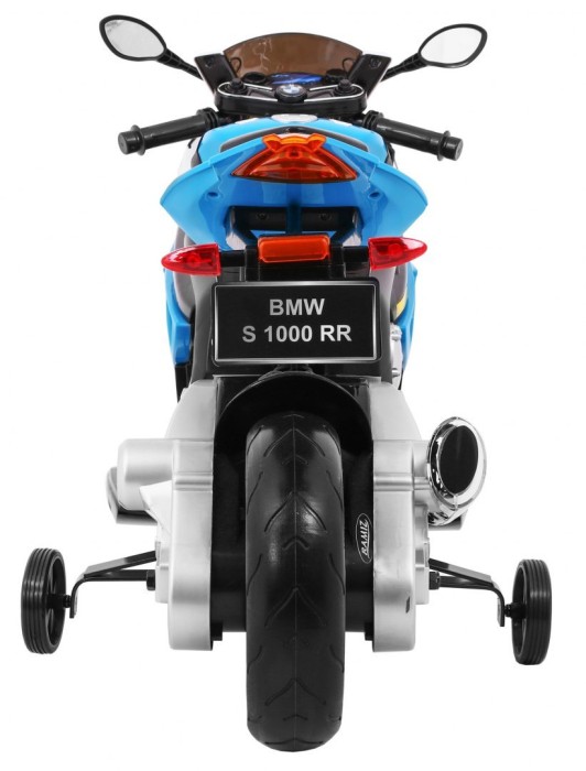 Motor na akumulator BMW S1000 RR dla dzieci Niebieski + Kółeczka pomocnicze + Nóżka podpórka-7 7627 