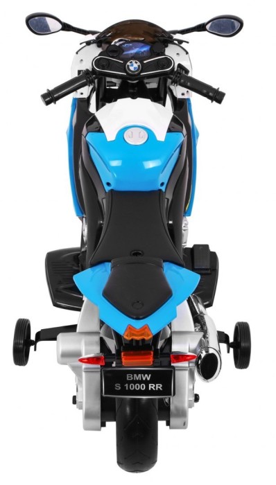 Motor na akumulator BMW S1000 RR dla dzieci Niebieski + Kółeczka pomocnicze + Nóżka podpórka-8 7627 
