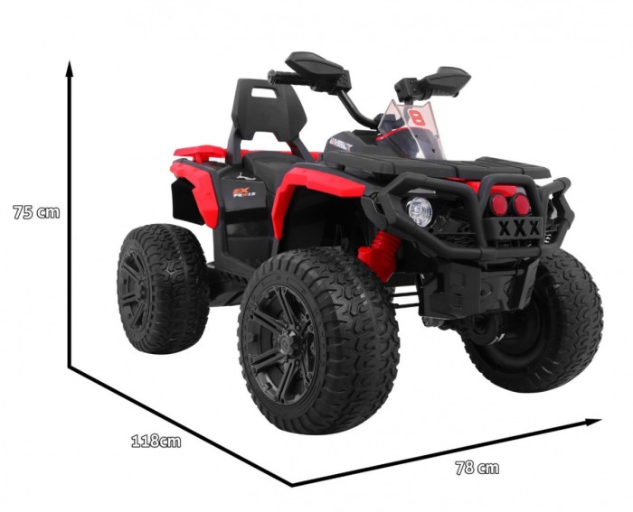 Quad Maverick 4x4 Elektryczny Pojazd dla dzieci Czerwony + Koła EVA + Panel audio + LED-3 7680 