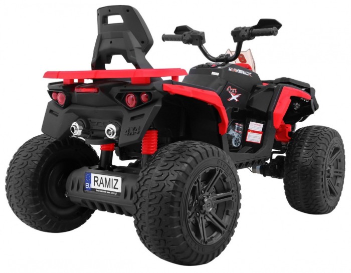 Quad Maverick 4x4 Elektryczny Pojazd dla dzieci Czerwony + Koła EVA + Panel audio + LED-9 7680 