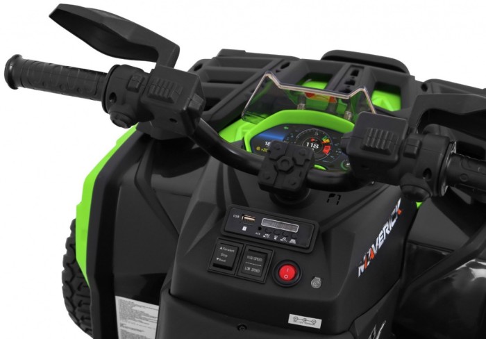 Quad Maverick 4x4 Elektryczny Pojazd dla dzieci Zielony + Koła EVA + Panel audio + LED-4 7682 
