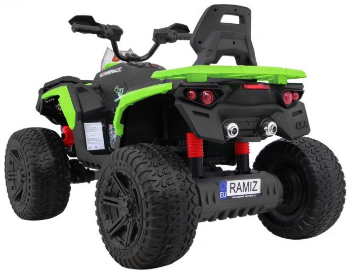 Quad Maverick 4x4 Elektryczny Pojazd dla dzieci Zielony + Koła EVA + Panel audio + LED-7 7682 