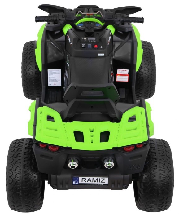 Quad Maverick 4x4 Elektryczny Pojazd dla dzieci Zielony + Koła EVA + Panel audio + LED-9 7682 