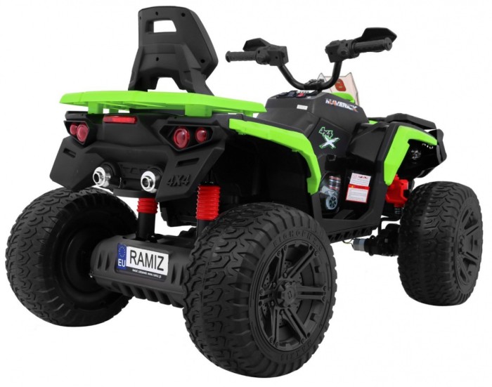 Quad Maverick 4x4 Elektryczny Pojazd dla dzieci Zielony + Koła EVA + Panel audio + LED-10 7682 