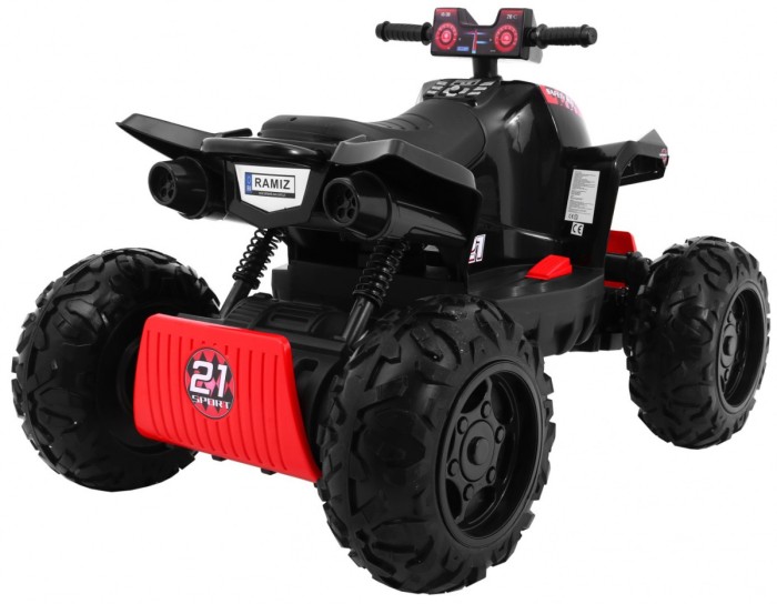 Quad na akumulator Sport Run dla dzieci Czarny + Napęd 4x4 + LED + Radio MP3-4 7683 