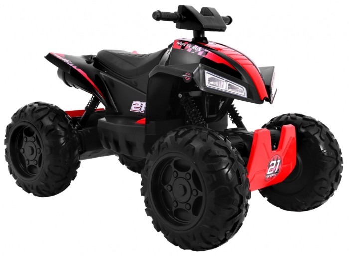 Quad na akumulator Sport Run dla dzieci Czarny + Napęd 4x4 + LED + Radio MP3-6 7683 