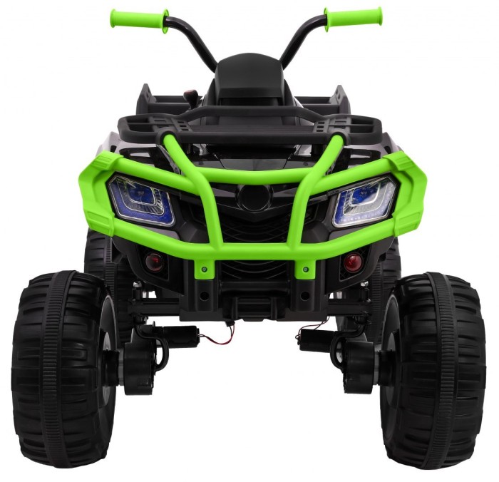 Quad XL ATV na akumulator dla dzieci Czarno-Zielony + Napęd 4x4 + Bagażnik + Wolny Start + EVA + Audio LED-3 7691 