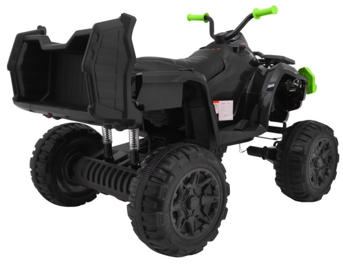 Quad XL ATV 2,4GHz na akumulator dla dzieci Czarno-Zielony + Pilot + Napęd 4x4 + Bagażnik + Wolny Start + EVA + Audio LED-8 7693 