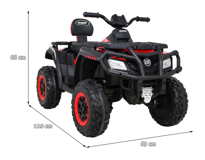 Quad XT-Speed dla dzieci Czerwony + Napęd 4x4 + EVA + Wolny Start + Radio MP3 + LED-13 7695 