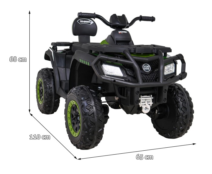 Quad XT-Speed dla dzieci Zielony + Napęd 4x4 + EVA + Wolny Start + Radio MP3 + LED-13 7698 