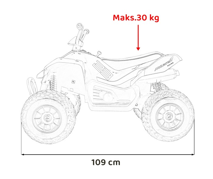 Quad McLaren Racing MCL 35 dla dzieci Pomarańczowy + Pilot + Wolny Start + EVA + Audio LED-19 7704 