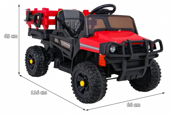 Autko Farmer Pick-up dla dzieci Czerwony + Pilot + Bagażnik + Łopatka + EVA + MP3 LED-2 7743 
