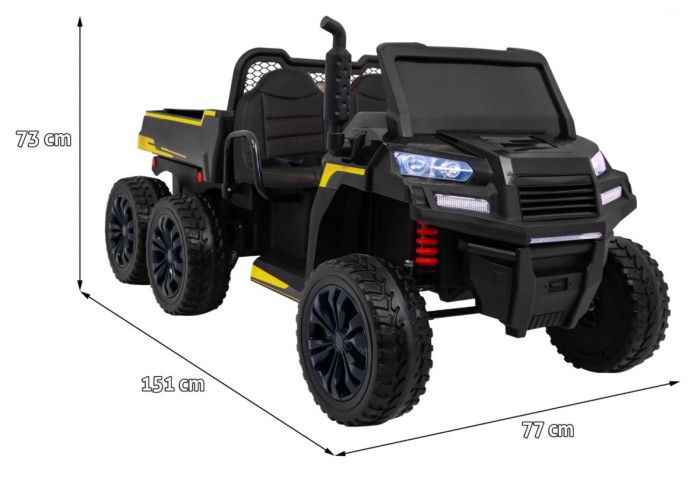Autko Farmer Truck dla 2 dzieci Czarny + Napęd 4x4 + Pilot + Kiper + Audio LED-2 7746 