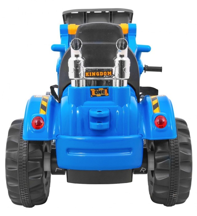 Spychacz na akumulator dla dzieci Traktor Niebieski + Ruchoma łyżka + Trąbka + Pasy + 2 prędkości-8 7752 