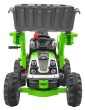 Spychacz na akumulator dla dzieci Traktor Zielony + Ruchoma łyżka + Trąbka + Pasy + 2 prędkości-3 7753 