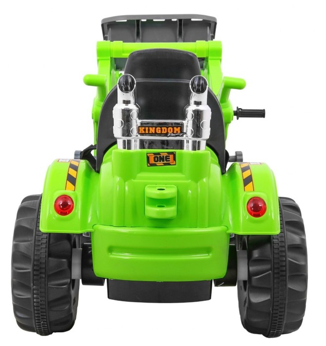 Spychacz na akumulator dla dzieci Traktor Zielony + Ruchoma łyżka + Trąbka + Pasy + 2 prędkości-7 7753 