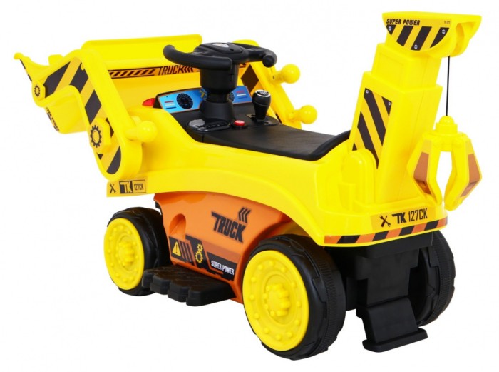 Koparka na akumulator dla dzieci Traktor Żółty + Ruchoma łyżka + Audio LED-5 7757 