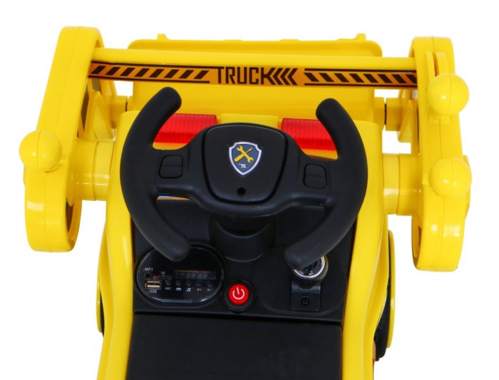 Koparka na akumulator dla dzieci Traktor Żółty + Ruchoma łyżka + Audio LED-8 7757 