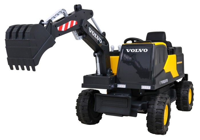 Koparka Volvo na akumulator Żółta + Ruchoma łyżka + 2 baseniki + 150 piłek + Pilot + Radio MP3 + LED-2 7758 