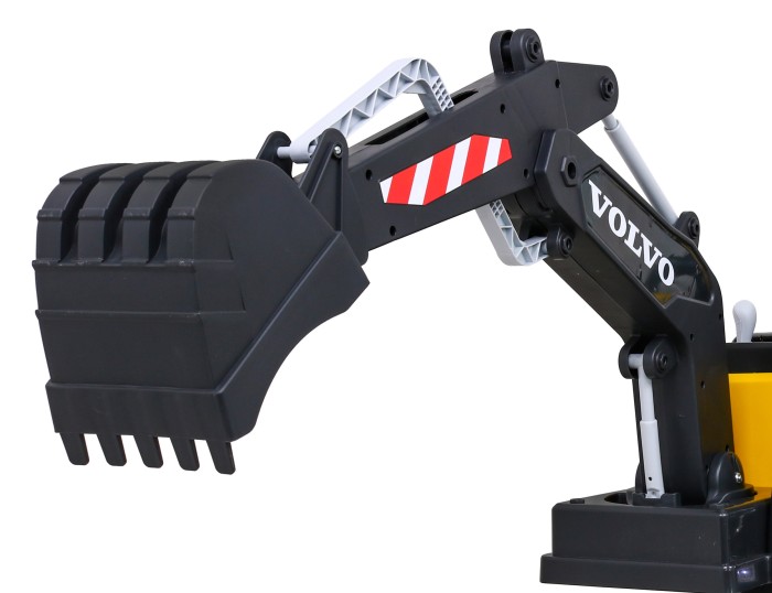 Koparka Volvo na akumulator Żółta + Ruchoma łyżka + 2 baseniki + 150 piłek + Pilot + Radio MP3 + LED-3 7758 