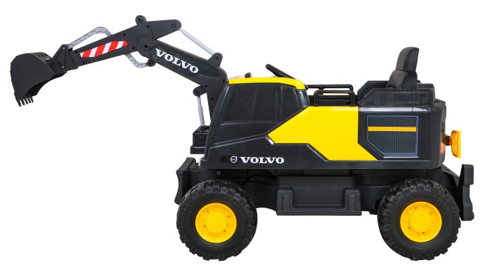 Koparka Volvo na akumulator Żółta + Ruchoma łyżka + 2 baseniki + 150 piłek + Pilot + Radio MP3 + LED-4 7758 