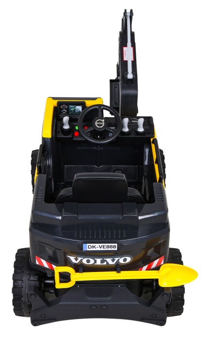 Koparka Volvo na akumulator Żółta + Ruchoma łyżka + 2 baseniki + 150 piłek + Pilot + Radio MP3 + LED-8 7758 