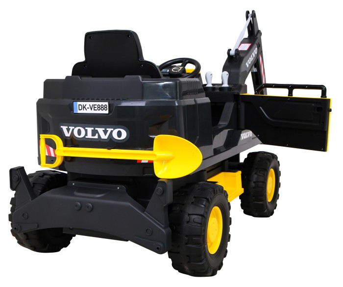 Koparka Volvo na akumulator Żółta + Ruchoma łyżka + 2 baseniki + 150 piłek + Pilot + Radio MP3 + LED-10 7758 