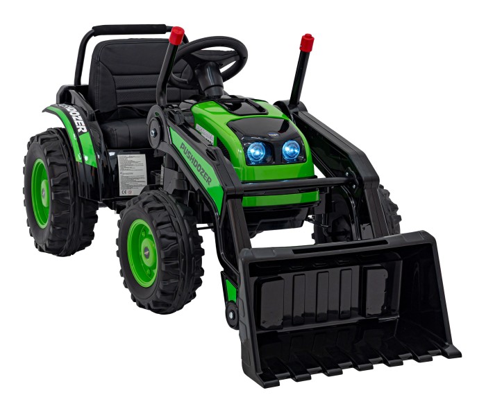 Koparka Traktor na akumulator dla dzieci Zielony + Ruchome Ramię Łyżka + Pilot + Wolny Start + Radio FM + LED-3 7773 