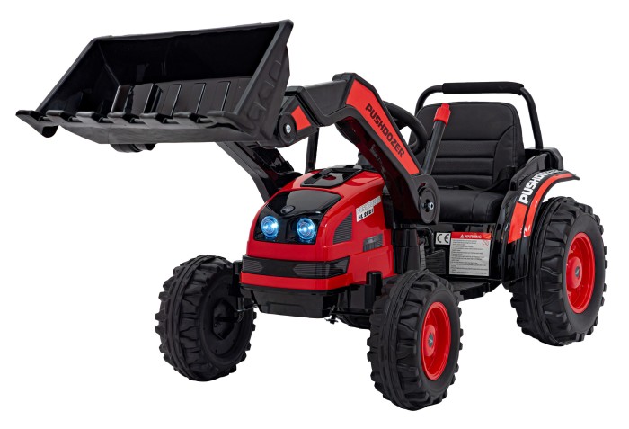 Koparka Traktor na akumulator dla dzieci Czerwony + Ruchome Ramię Łyżka + Pilot + Wolny Start + Radio FM + LED-3 7774 