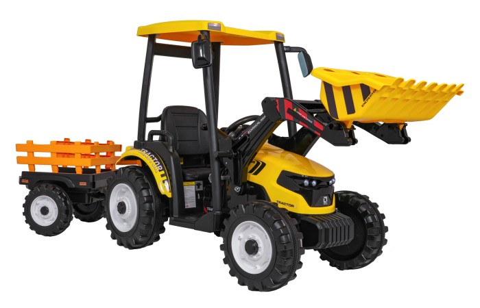 Pojazd MEGA Traktor D68 Z Przyczepką Żółty-23 7779 