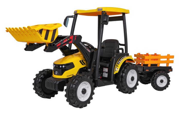 Pojazd MEGA Traktor D68 Z Przyczepką Żółty-24 7779 