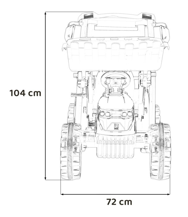 Pojazd MEGA Traktor D68 Z Przyczepką Żółty-29 7779 