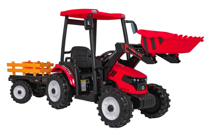 Pojazd MEGA Traktor D68 Z Przyczepką Czerwony-24 7786 