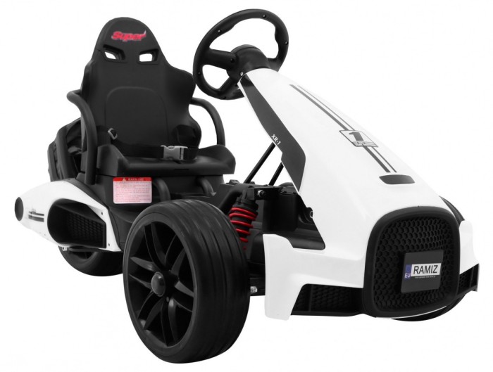 Gokart na akumulator Bolid XR-1 dla dzieci Biały + Regulowana kierownica + Profilowane siedzenie-8 7789 