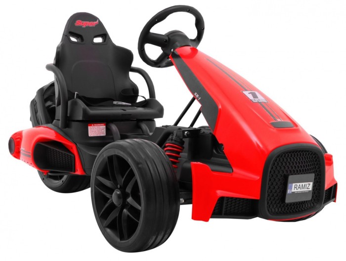 Gokart na akumulator Bolid XR-1 dla dzieci Czerwony + Regulowana kierownica + Profilowane siedzenie-9 7790 