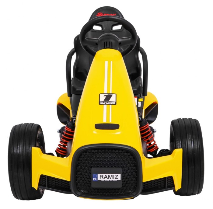 Gokart na akumulator Bolid XR-1 dla dzieci Żółty + Regulowana kierownica + Profilowane siedzenie-3 7791 