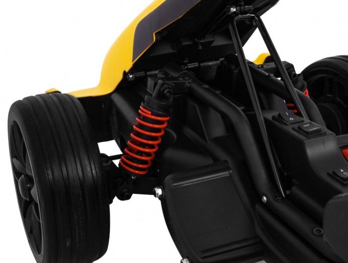 Gokart na akumulator Bolid XR-1 dla dzieci Żółty + Regulowana kierownica + Profilowane siedzenie-8 7791 