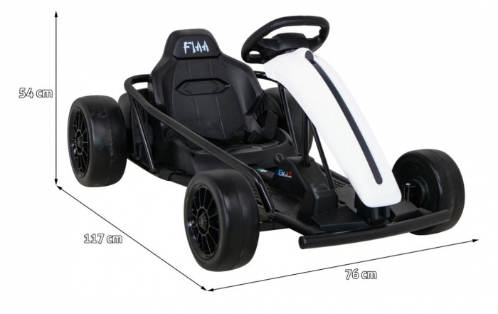 Gokart FX1 Drift Master na akumulator dla dzieci Biały + Funkcja Driftu + Koła EVA-2 7792 