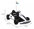 Gokart Speed 7 Drift King na akumulator dla dzieci Biały + Funkcja driftu + Sportowe siedzenie + 2 Prędkości + EVA-2 7796 