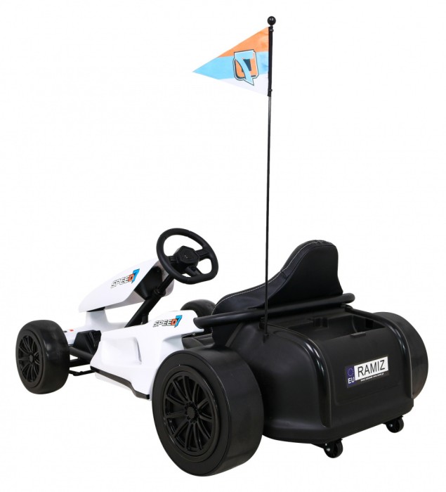 Gokart Speed 7 Drift King na akumulator dla dzieci Biały + Funkcja driftu + Sportowe siedzenie + 2 Prędkości + EVA-5 7796 