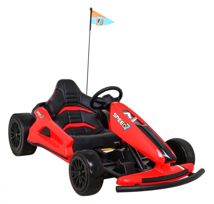 Gokart Speed 7 Drift King na akumulator dla dzieci Czerwony + Funkcja driftu + Sportowe siedzenie + 2 Prędkości + EVA-9 7797 