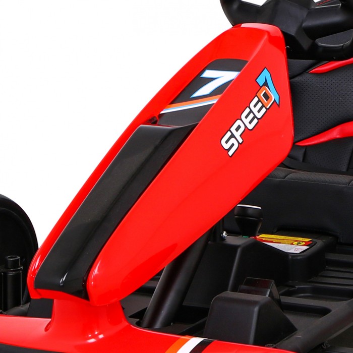 Gokart Speed 7 Drift King na akumulator dla dzieci Czerwony + Funkcja driftu + Sportowe siedzenie + 2 Prędkości + EVA-10 7797 