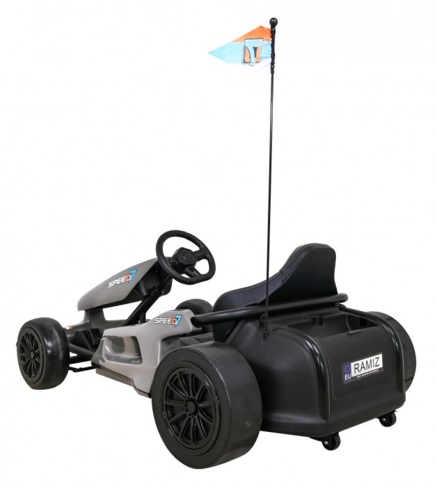 Gokart Speed 7 Drift King na akumulator dla dzieci Szary + Funkcja driftu + Sportowe siedzenie + 2 Prędkości + EVA-5 7800 