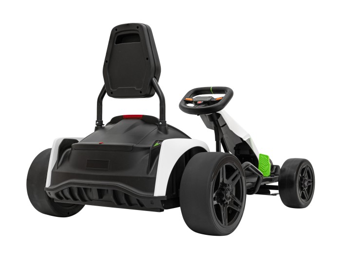 Gokart Fast 3 Drift na akumulator dla dzieci Biały + Funkcja driftu + Silniki 2x150W + Radio LED + Pasy-6 7801 