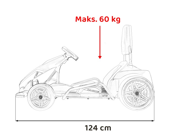 Gokart Fast 3 Drift na akumulator dla dzieci Czarny + Funkcja driftu + Silniki 2x150W + Radio LED + Pasy-22 7803 