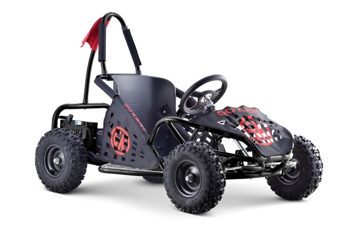 Gokart Fast Dragon na akumulator Czarny 30km/h + Silnik 1000W + Koła pompowane + Regulacja siedzenia + Pasy-3 7804 